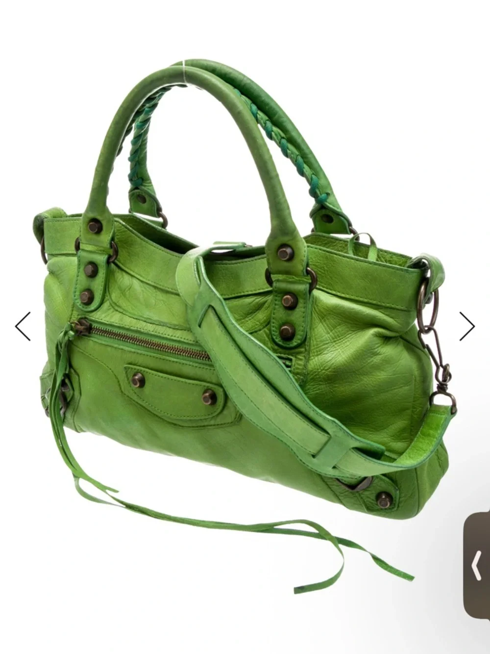 Balenciaga First Bag Apple Green Arena Leather Rare Color Excellent Condition - Picture 2 of 9